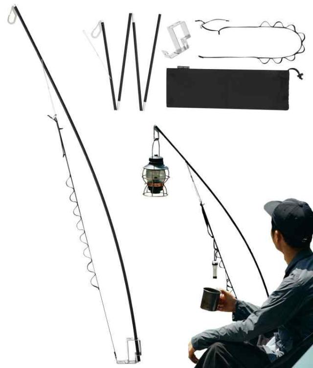 TOKYO CRAFTS サンセットハンガー ランタンスタンド ランタンポール 無段階調整 高さ調整 打ち込み 軽量 LEDランタン専用 (ブラック/ TC-025)