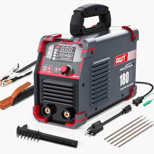 AWT 溶接機 アーク溶接機 100V/200V兼用 溶接機家庭用 コンパクト 軽量 (MMA-180A 液晶パネル)の通販は