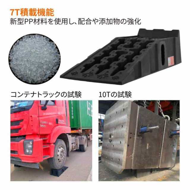 OULEME カースロープ タイヤスロープ プラスチック スロープ車 ハイリフト 強い耐荷重力 整備用スロープ 油圧ジャッキ代替 オイル交換 軽