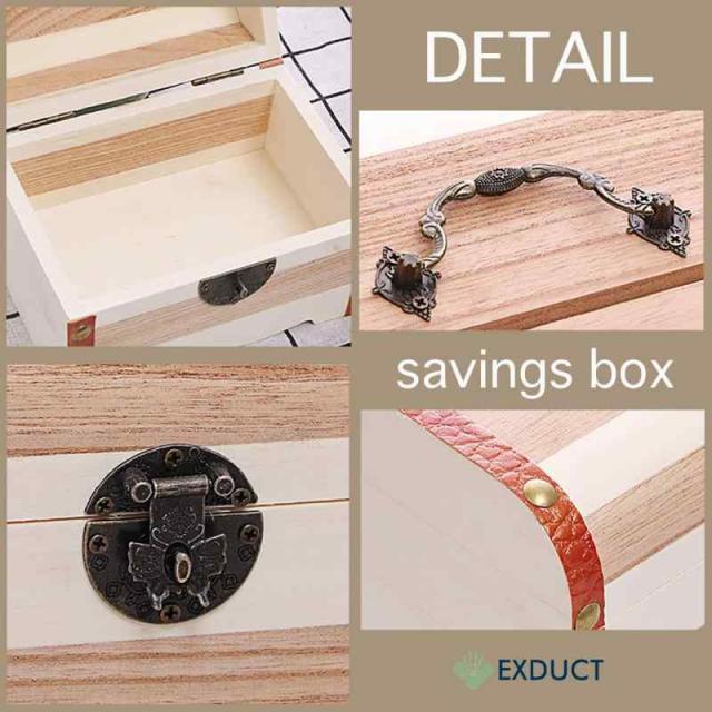 EXDUCT 貯金箱 宝箱 鍵付き 大きい 小物入れ お札 おもしろ