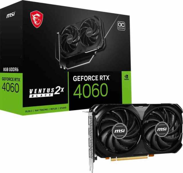 MSI GeForce RTX 4060 VENTUS 2X BLACK 8G OC グラフィックスボード VD8560