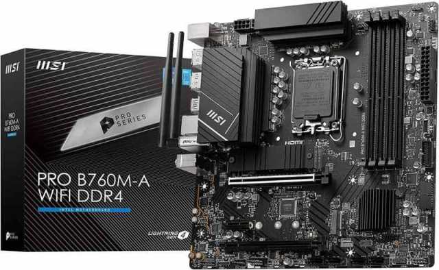 MSIマザーボード PRO B760M-A WIFI DDR4 第14/13/12世代IntelCPU(LGA1700)対応2xGen4高速M.2/最大4画面出力 Intel B760搭載 MB5996