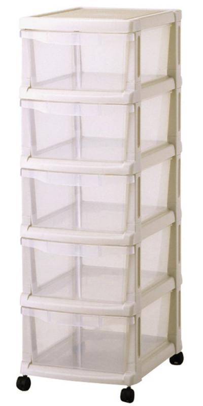 天馬 キャスター付きのシンプルな収納ケース 日本製 簡単組立 ユニフィット 組立式5段 クローゼットで使える衣装ケース 収納ボックス【幅32×奥行41×高さ96cm】 5,781円