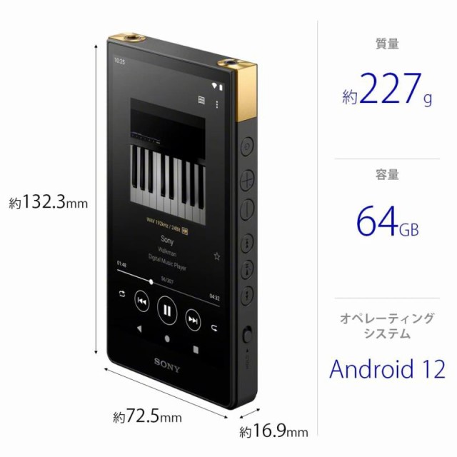 中古品 Sony ブルー NW-ZX オーディオプレーヤー ケーブル付属
