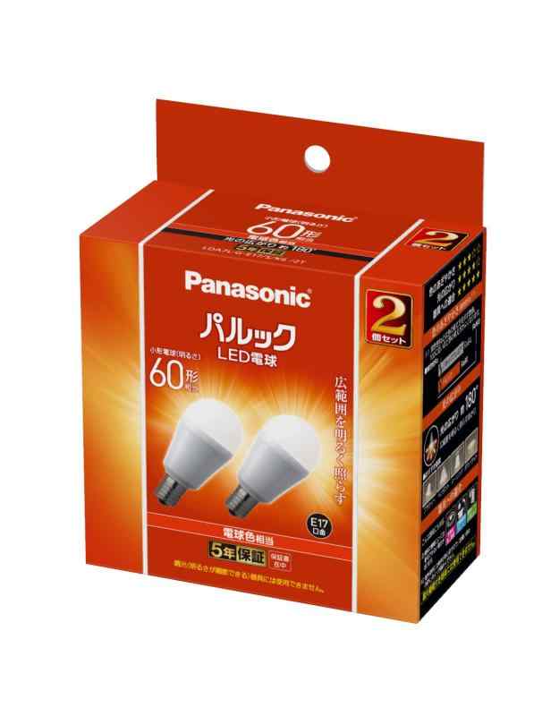 パナソニック ミニクリプトン型 パルック LED電球 口金 E17 電球60W形相当 電球色相当(7.1W) 小形電球・広配光タイプ 2個入 断熱材施工器具 密閉器具対応 LDA7LGE17SK62Tの通販は