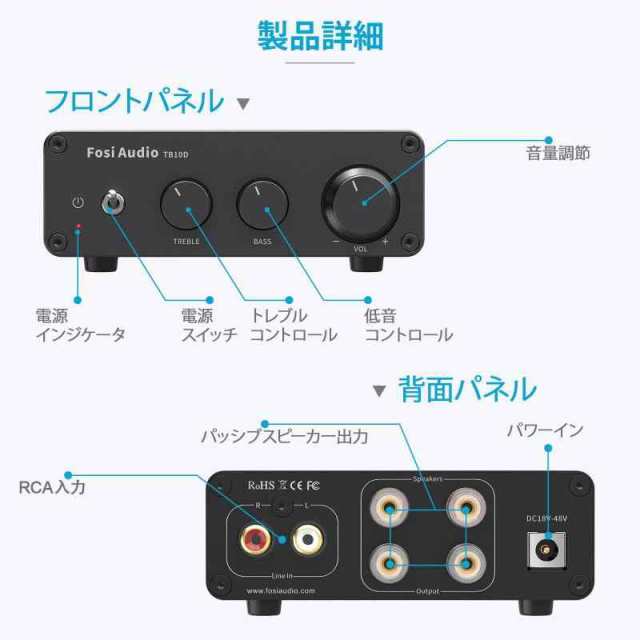 Fosi Audio TB10D 600W パワーアンプ TPA3255 デジタルアンプ Fosi Audio TB10D 600W パワーアンプ TPA3255 デジタルアンプ
