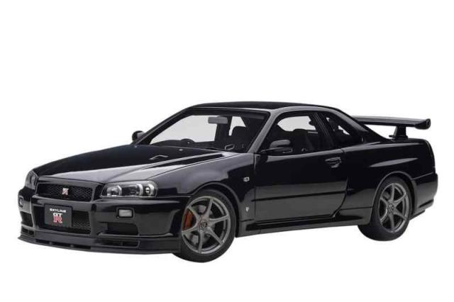 オートアート(AUTOart) 1/18 ニッサン スカイライン GT-R (R34) Vスペック II ブラックパール 完成品 77407の通販は 30,694円