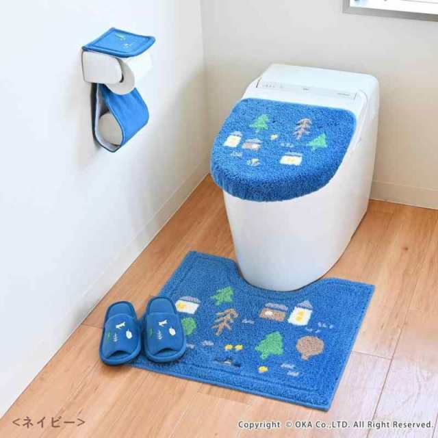オカ(OKA) ナタルシーナリー トイレマット 約55cm×60cm ネイビー