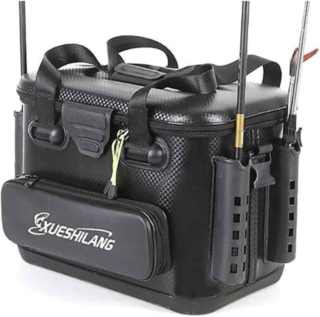 [MISHIWVN] バッカン 釣りバケツ 海釣りボックス 釣り用ケース 釣り用ボックス 多機能の釣り箱 ハンドル付き EVA製 アウトドアに最適 収納ボックス付き (ブラック 45*30*32cm)の通販は 7,473円