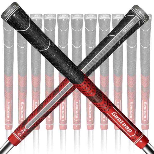Geoleap ACE-R ゴルフグリップ 13本セット バックリブ改良されたコントロール、マルチコンパウンドラバーおよびコードハイブリッドゴルフクラブのグリップ、スタンダードサイズ/ミッドサイズ、7色オプション (ミッドサイズ, 赤い色)の通販は