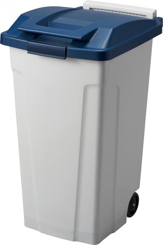 アスベル ゴミ箱 日本製 屋外 フタ付 ロック付き キャスター付き ハンドル付分別ダストボックス90L ブルー 幅44.0×奥行56.0×高さ79.5cm