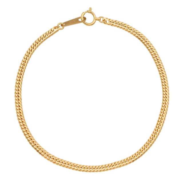 [フェアリーカレット] 18金ブレスレット K18 6面W喜平チェーン 日本製 検定印 約3.5g 17cm 引き輪の通販は