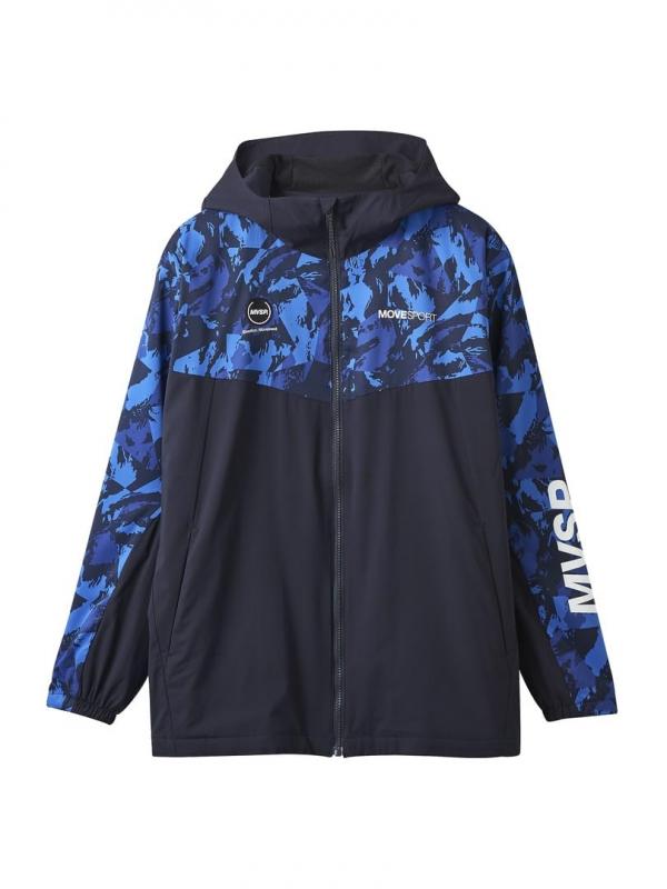 [ムーブスポーツ] ウィンドブレーカー デサント HEATNAVI TOUGH 総柄グラフィック フルジップフーディー トレーニング (DMMWJF30(BLNV), S)の通販は 7,635円