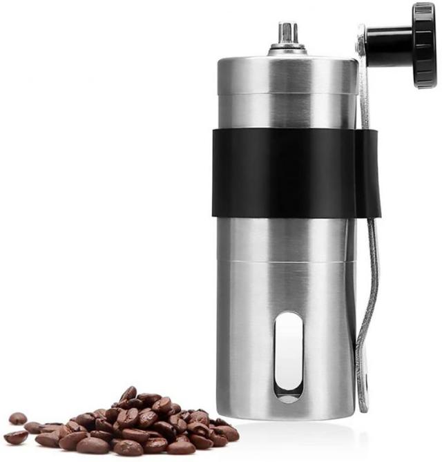 HXDWLKJ 小型 ミニ コーヒー ミル コーヒーミル手動 手動コーヒー豆挽き器 ステンレス セラミック 洗浄可能 太さ調節可能 台所研削ツール ポータブル アウトドア キャンプ