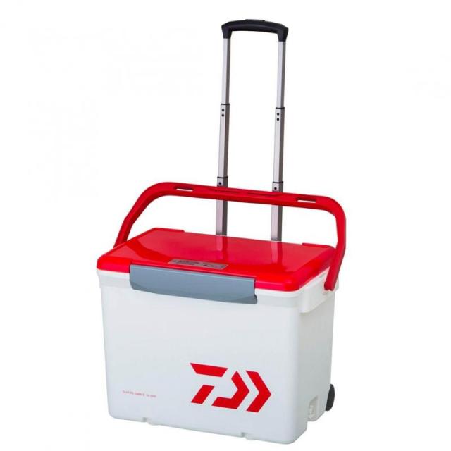 ダイワ(DAIWA) クーラーボックス シークールキャリー2 GU/S/SU 25リットル 釣り (ホワイト/レッド, 25L)