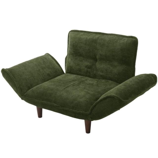 セルタン 日本製 ポケットコイル カウチソファー 和楽の極 一人掛け 背部肘部14段階リクライニング A282p (一人掛け, 23コーデュロイモスグリーン)の通販は