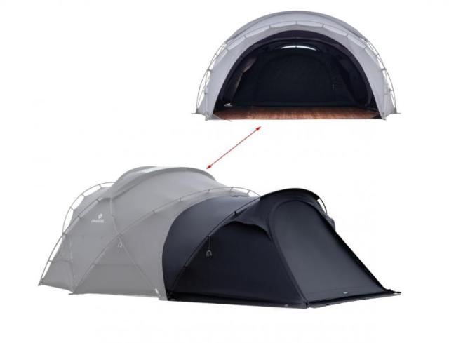 DRASOUL 多功能ドームテント 撥水加工 煙突付き 日除け 遮光 防水 防虫 40？ナイロン 軽量 (黒色拡張インナーテント＋アウターテント＋グランドシート)の通販は