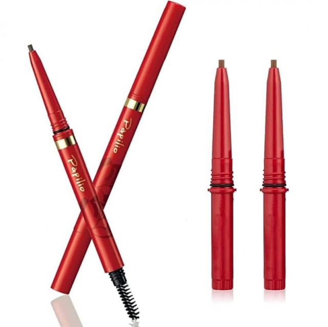 パピリオ公式 Papilio ステイブロウG (本体+リフィル2本セット) ライトブラウン 落ちない スルスル描ける まゆ墨