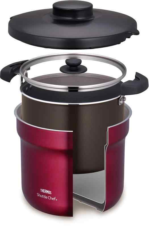 サーモス 真空保温調理器 シャトルシェフ 4.3L (4~6人用) レッド