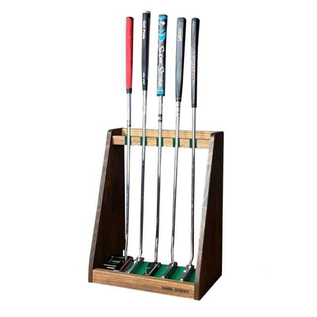 WOOD WORKS 日本製 ゴルフクラブスタンド パター５本用 【色：ブラウン】G5B