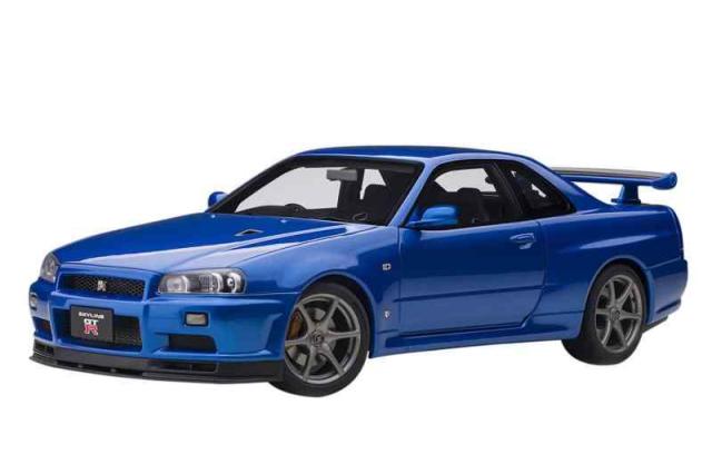 AUTOart 1/18 ニッサン スカイライン GT-R (R34) Vスペック II ベイサイドブルー 完成品 77408の通販は 31,983円