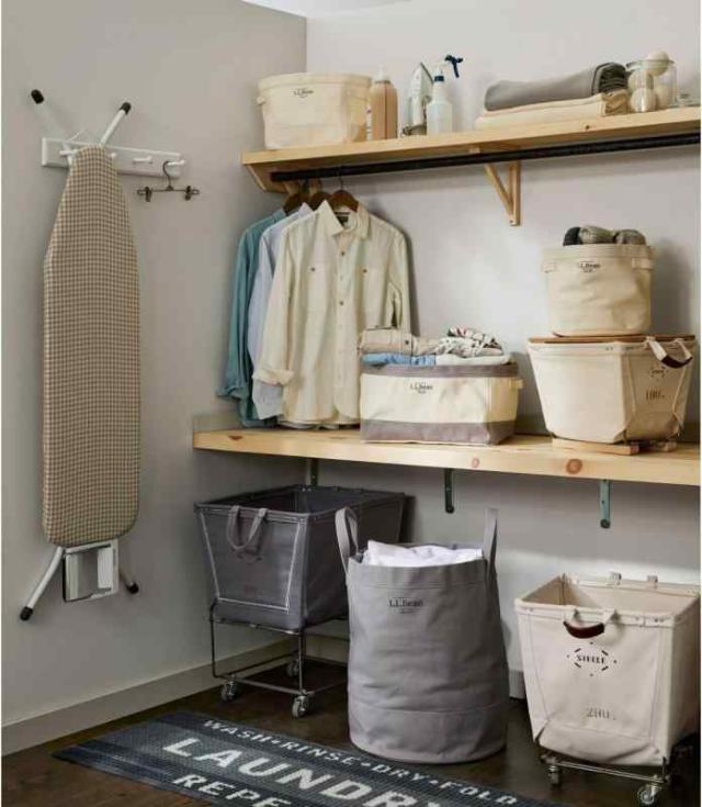 L.L.Bean(エルエルビーン) キャンバス・ランドリー・ストレージ・トート (高さ58cm x 直径45cm, Natural)