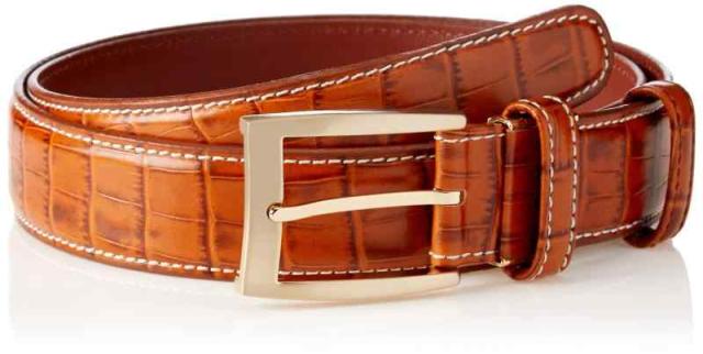 [プレリーギンザ] 牛革 クロコエンボス ベルト NB20710 メンズ ブラウン フリーサイズ（ウエストサイズ95cmまで）