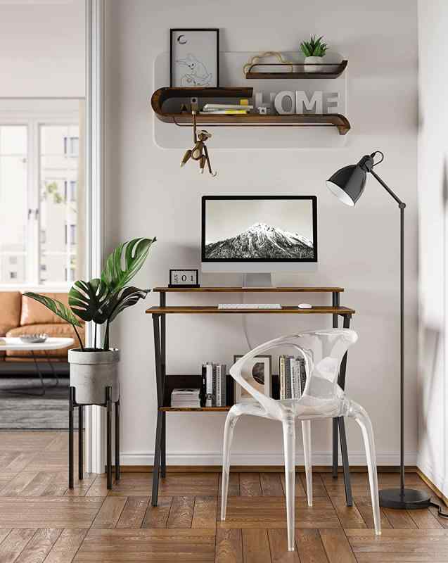 KKL 机 pcデスク パソコンデスク コンパクト モニター台付き 幅70cm×奥行60cm KKL パソコンデスク モニター台付き 幅70cm×奥行48cm 机 pcデスク 棚