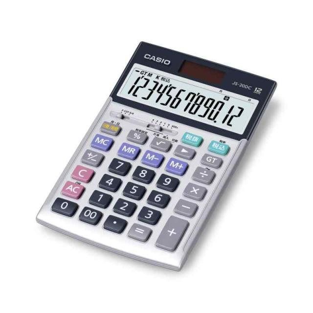 カシオ 本格実務電卓 12桁 日数&時間計算 ジャストタイプ シルバー JS-20DC-N グリーン購入法適合 エコマーク認定