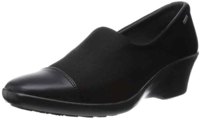 [アサヒ トップドライ] レディース TDY-3938レインシューズ パンプス 防水性 ゴアテックス (24.5 cm 3E, ブラック)