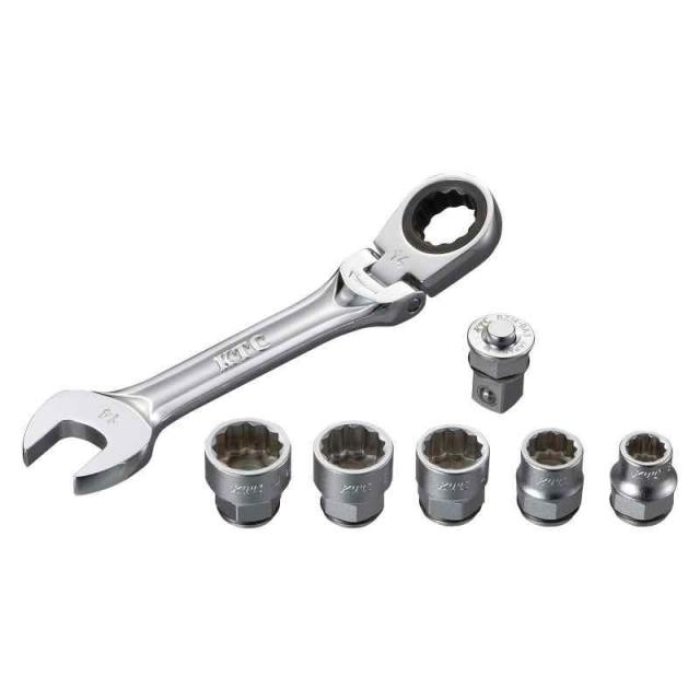 京都機械工具(KTC) ラチェットめがねソケットセット ドライブ角アダプター付 TBZ1407 差込角:9.5mm 10,145円