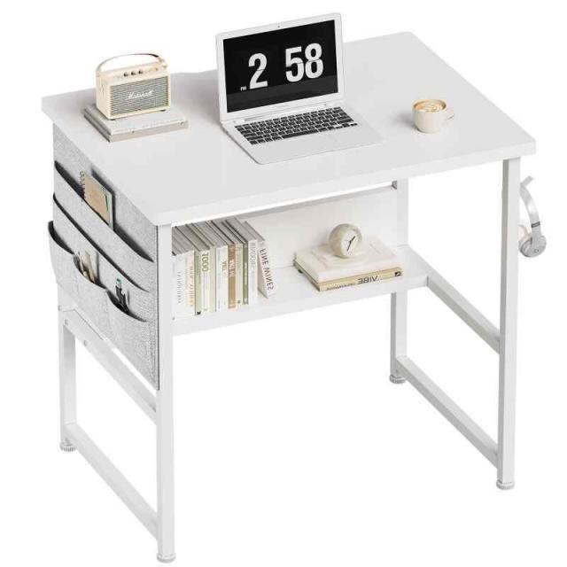 YeTom パソコンデスク ダークブラウン ホワイト… (ホワイト, 幅60cm)の通販は