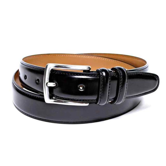 [KIETH] コードバン調牛革 ベルト メンズ ブラック ビジネス フォーマル サイズ調整可能 50有余年の歴史とクラフトマンシップが創り出す 日本製 KE21415-19 BLACK