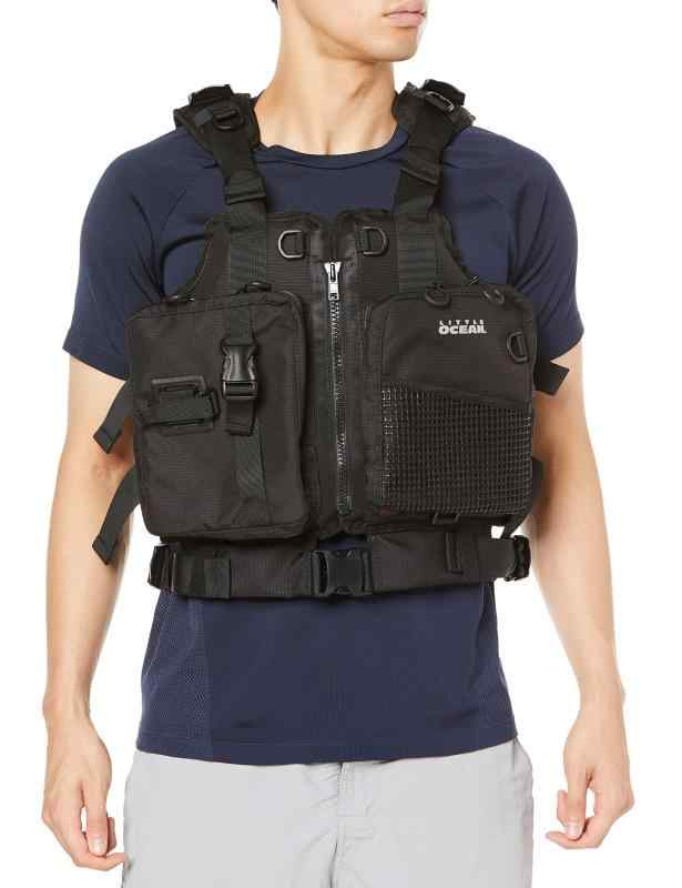 リトルプレゼンツ(LITTLE PRESENTS) カヤックフィッシング PFD III PF-06 (ブラック, フリー)