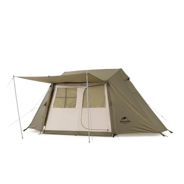 Naturehike  ワンタッチ テント 大型 2〜6人用 ？ロッジ型 UPF50+ パークテント キャンプ 設営簡単 uvカット 自立式 2重層 耐水圧PU2000/3000 2つの前室 初心者向け 前室ポール付き キャンピング アウトドア ファミリー