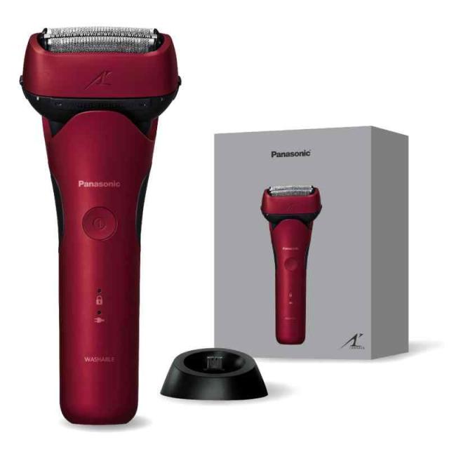 パナソニック メンズ シェーバー ラムダッシュ 3枚刃 電動 髭剃り ACアダプター充電/充電スタンド 密着スイングヘッド ES-L341D-R レッド