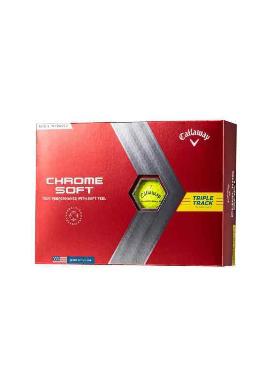 () ゴルフボール CHROME SOFT 2022 1ダース(12個入り) 3ピース構造 (トリプル・トラック イエロー)