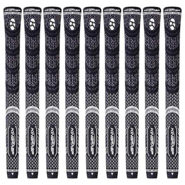 「カッターテープ付き」ゴルフグリップ ゴルフクラブ用パーツ 滑り止め ラバー アイアン用 バックラインなし ミッド/標準サイズ ミニグリップ9本セット (ブラック)