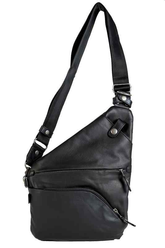 [ダブルス] ボディバッグ メンズ ワンショルダー おしゃれ 本革 レザー 小さめ JMO-7450 (ブラック)