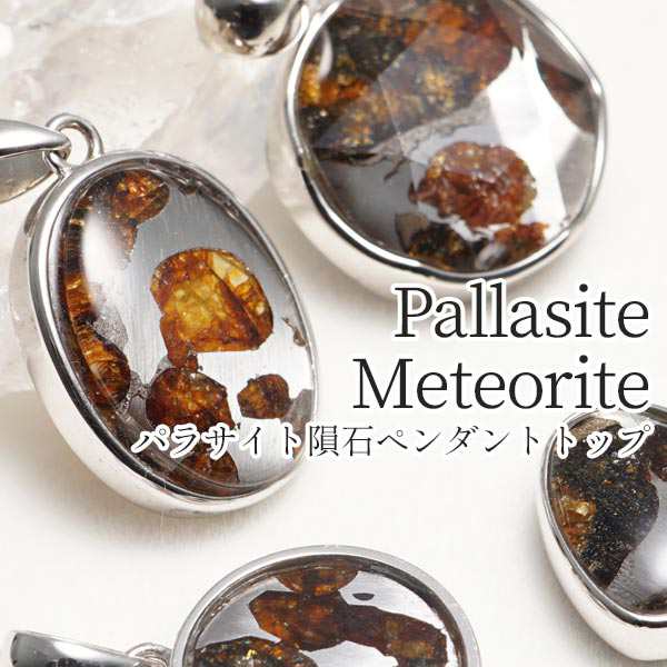 パラサイト隕石 ペンダント メテオライト ペンダントトップ Pallasite Meteorite ランダム発送 送料無料 [M便 1/20]