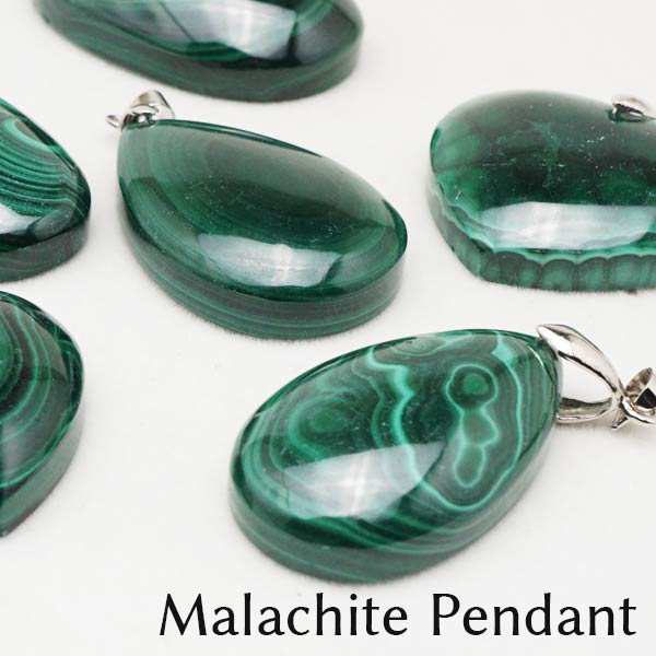 マラカイト ペンダント ハート オーバル ドロップ malachite pendant