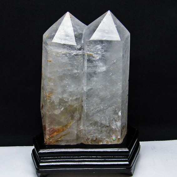 お得即納多層ファントム水晶六角柱（山入り水晶） 置物