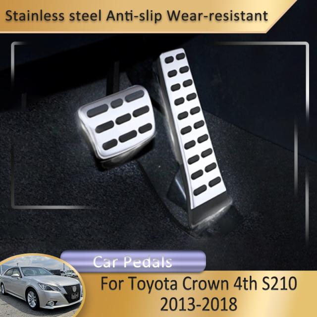 トヨタ クラウン 4TH S210 2013 2018 カーアクセサリーステンレスペダル ガスブレーキペダル カバー 穴あけ不要滑り止めパッド