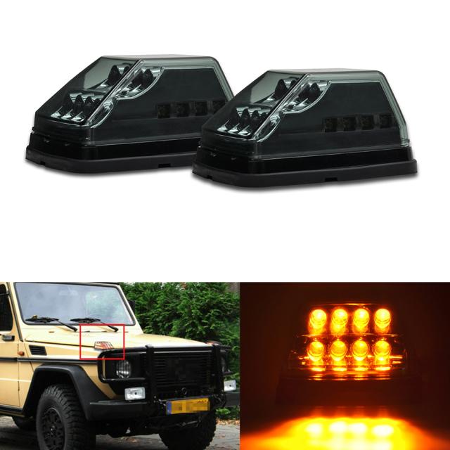 2個 フロントウイング LED ダイナミックウィンカーライト ベンツ W463 G500 G55 G550 2026-03-1608 コーナーライト カスタムパーツ アクセ