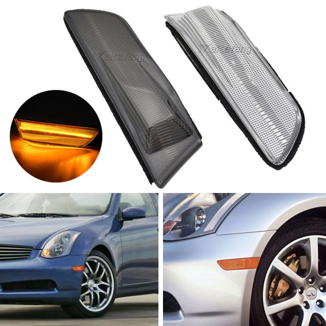 2個 アンバー LED フロントバンパー サイドマーカー ライトウィンカーインジケータランプ 2003-2007 インフィニティ G35 クーペ 日産 スカイの通販は 7,987円