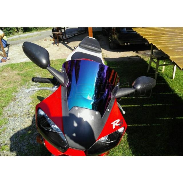バイク ダブルバブル風防風防ガラス スクリーン 1998 1999 2000 2001 2002 ヤマハ YZF-R6 YZF 600 R6 イリジウム ブルー カスタムパーツ ア 5,292円
