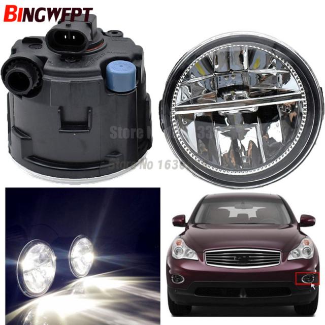 2個 カースタイリング LED フォグランプ 左 + 右 ハロゲンフォグランプ インフィニティ EX35 2008-2012 EX37 13 QX50 2014 2015 カスタムパの通販は