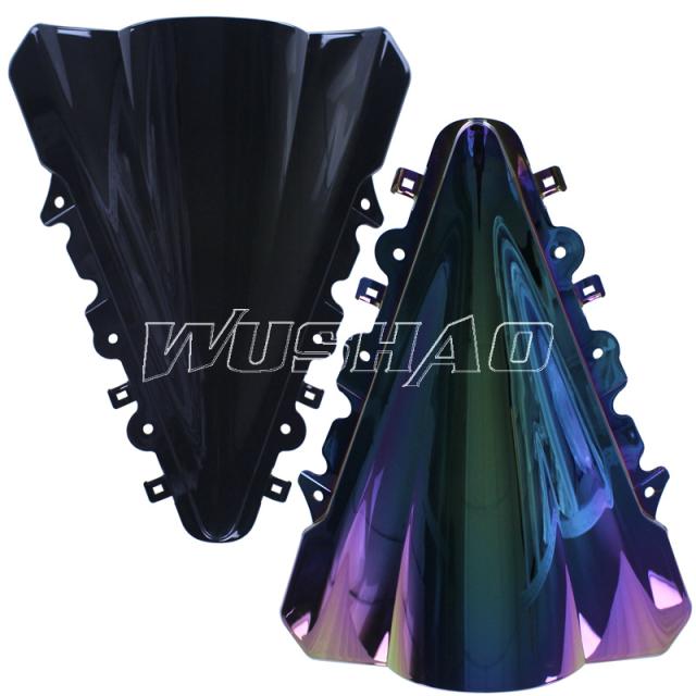 バイク ダブルバブルウィンドスクリーン 2014-2016 ヤマハ YZF R15 R 15 2015 14 16 ブラックイリジウムク リア ーE カスタムパーツ アクセの通販は