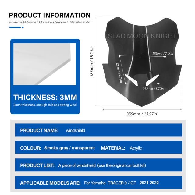 トレーサー 9 フロント ガラス 風防 ヤマハ TRACER9 2021 2022 - 風防 SCREENPROTECTORPARTS バイク カスタム パーツ アクセサリー 交換用の通販は
