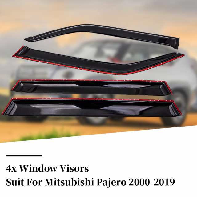 4X ウィンドウバイザー ウェザーシールド レインガード 三菱 パジェロ 2000-2019 ABC ウィンドウバイザー ウェザーシールド カスタムパーツ